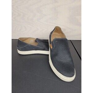 Olukai Women's SZ 7.5 Pehuea Loafer Slip On Shoes Sneakers Black 20271-4040